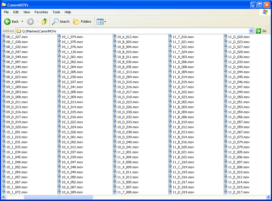 MOV Files (Click for larger images) MOV