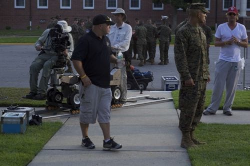 Cine-Slider enabled us to be able to leap frog to a Fisher 10 dolly shot that was all set up to take advantage of the small window of light. Elite Team member Dave Knudson is at the ready with matching hats