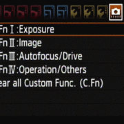 Scrolling menu of Canon 5D Mark II