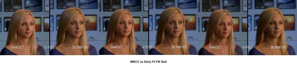 BMCC vs F5 side by side fill test