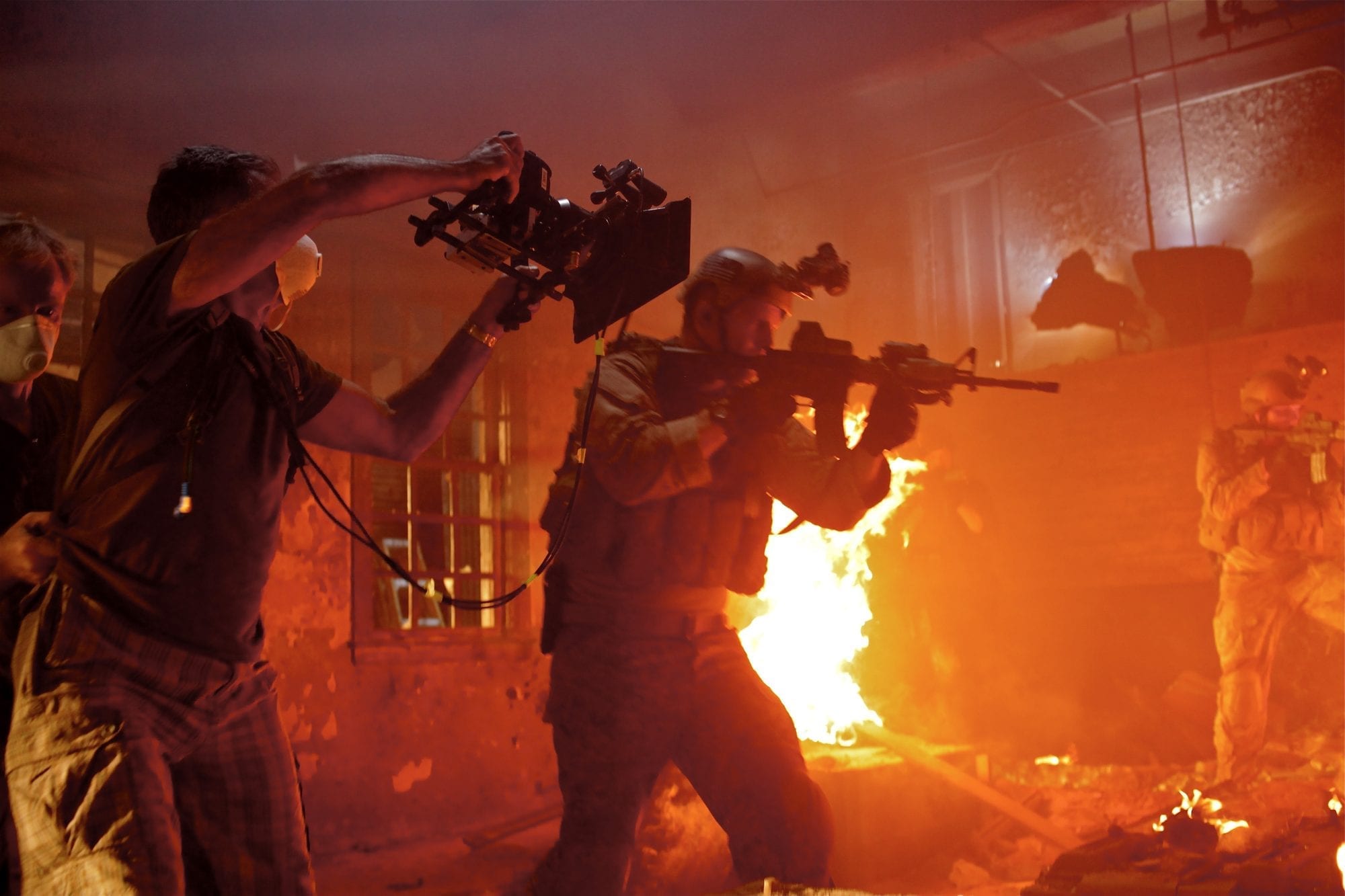 Man cam in the fire on set of Act of Valor