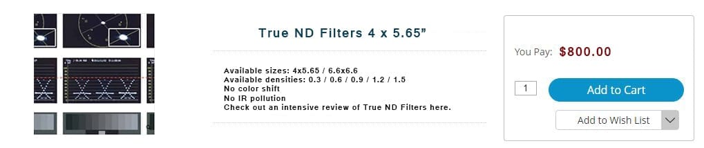 True ND Filters 4 x 5.65”