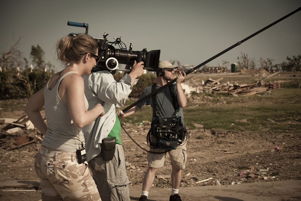 Filmmakers shoot documentary outside