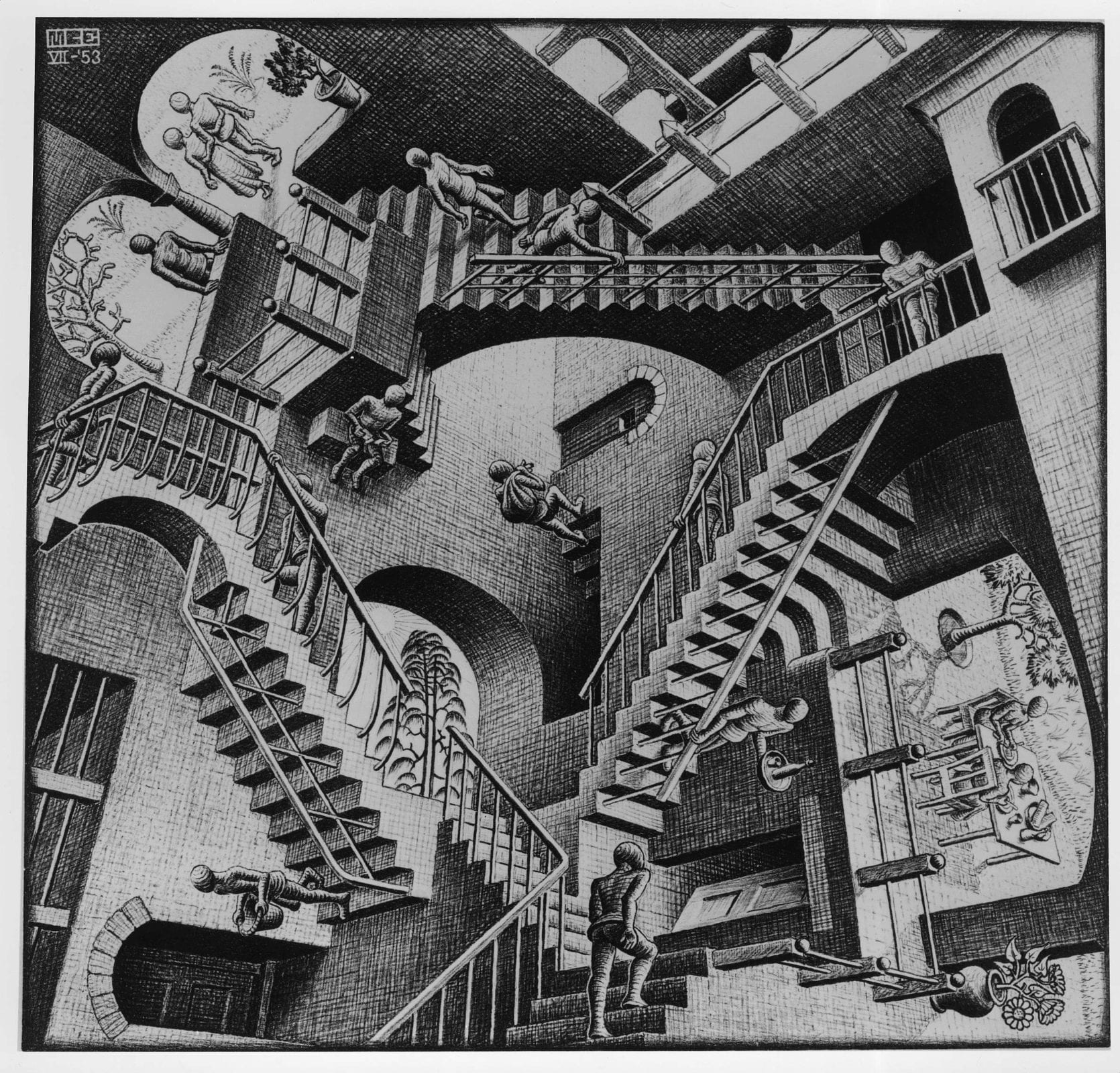 Truth escher-relativity Cinematography Truth Art HBO Chernobyl Reality Staircases Set Design