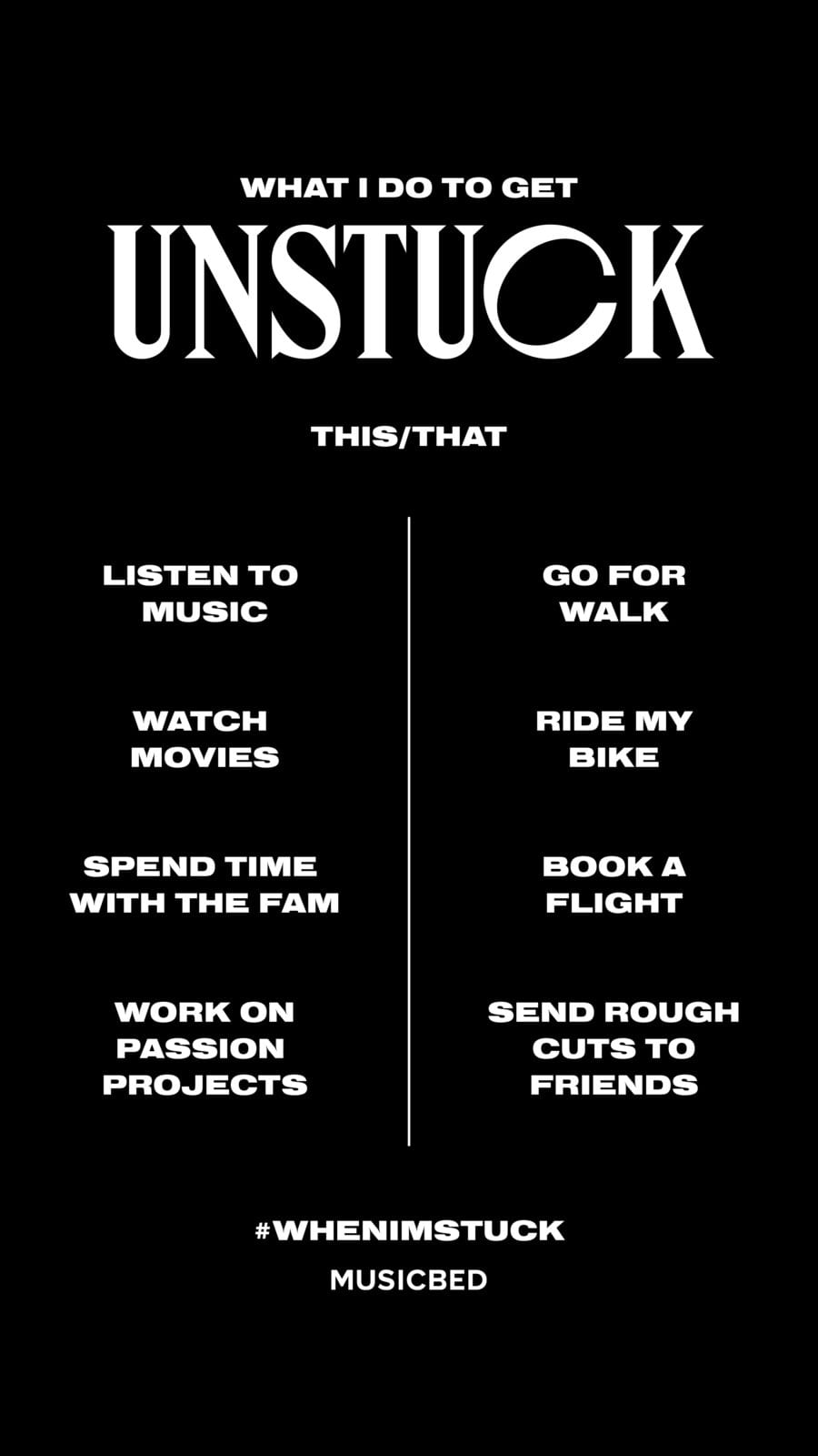 Musicbed When I'm Stuck Article