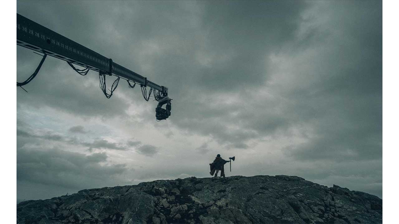 Camera crane on The Green Knight BTS