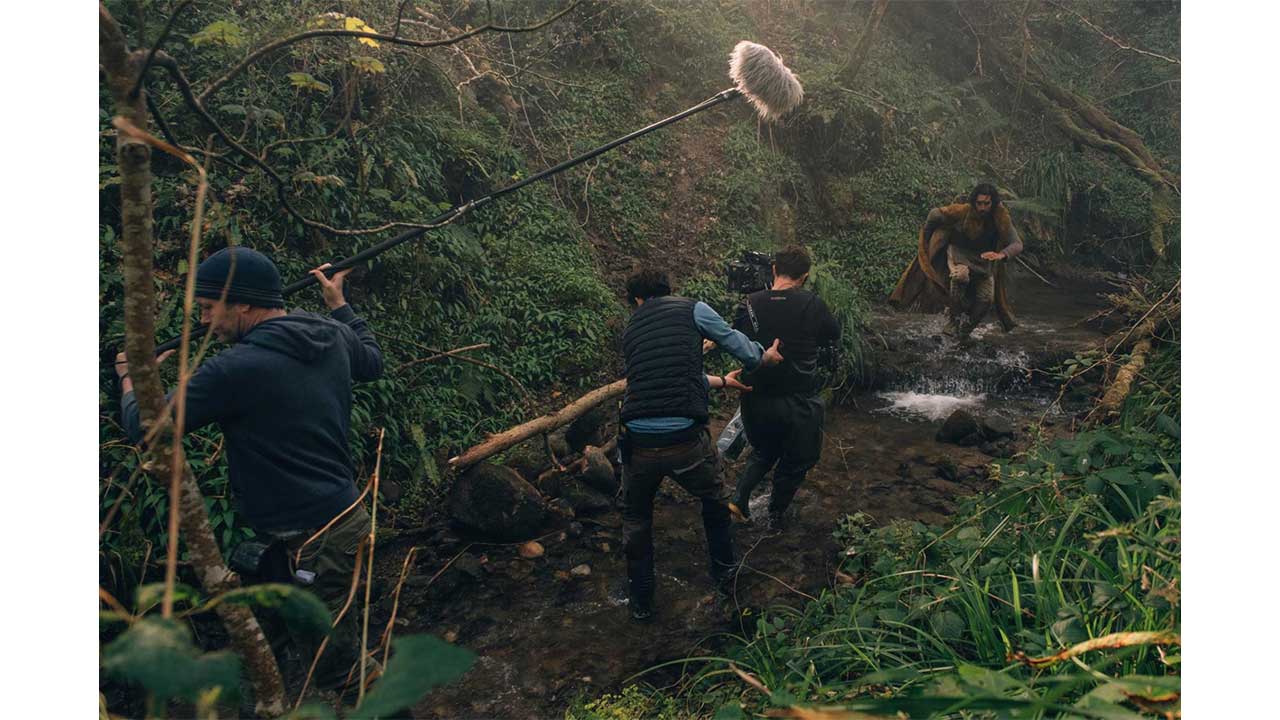 Filmmakers on set of The Green Knight film