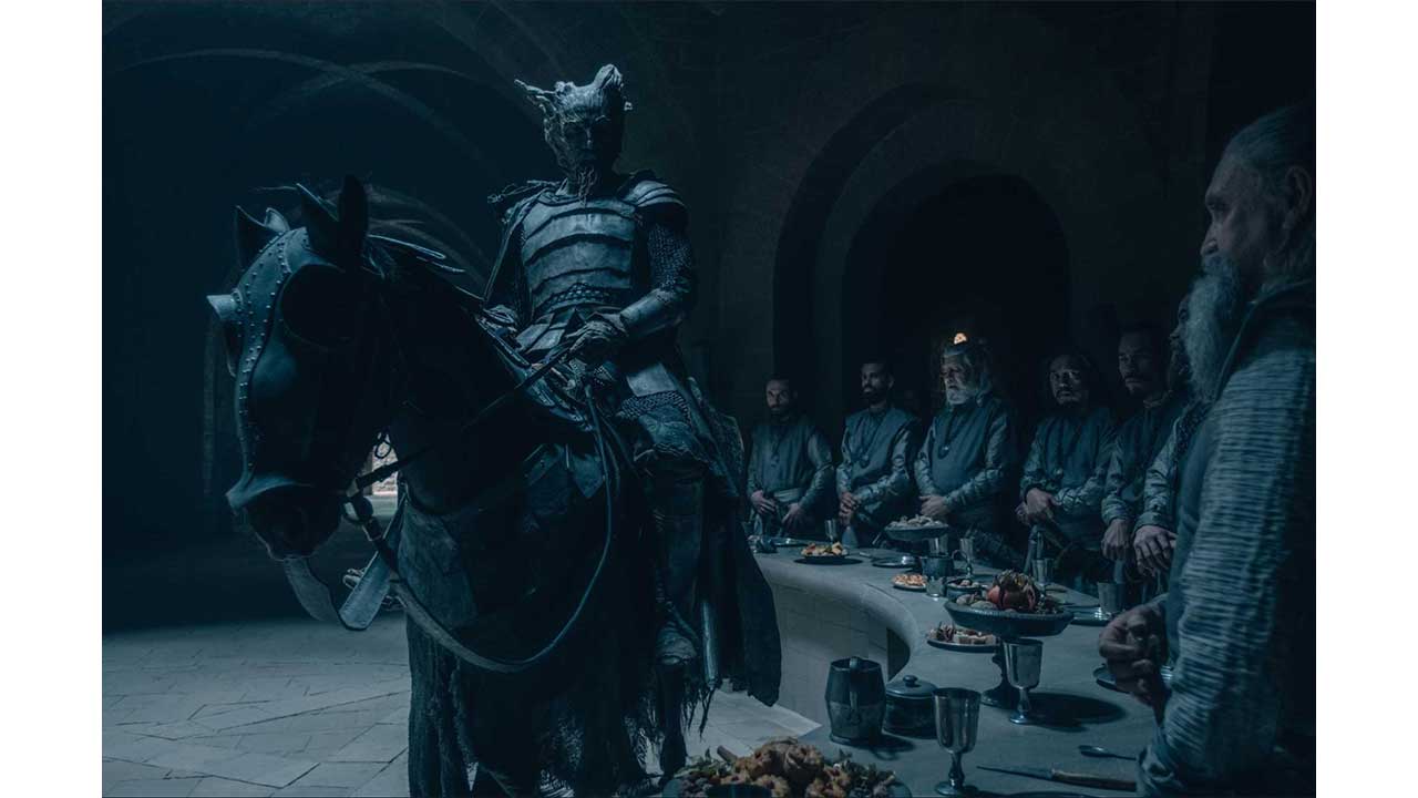 The Green Knight in Arthur's Great Hall