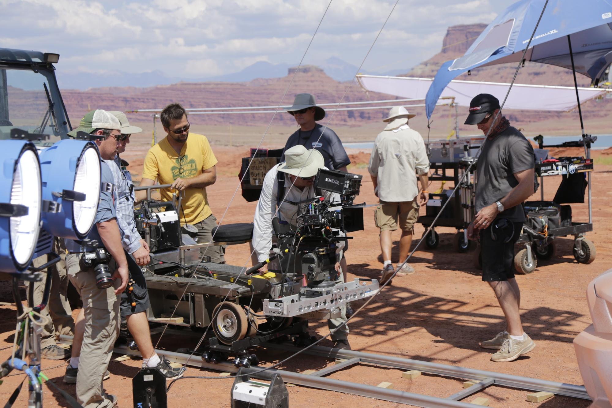 Cinematographer Shane Hurlbut ASC on set in the desert