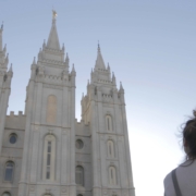 Chewed Gum Documentary - Alana Maiello looking up at the Mormon temple