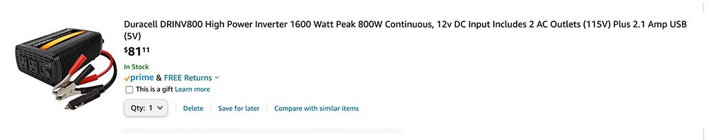 800W Power Inverter for location scout