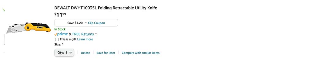 DeWalt Utility Knife for Location Scout