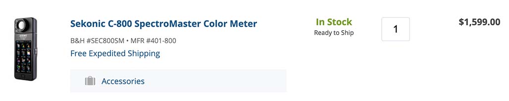 Sekonic Color Meter for location scout