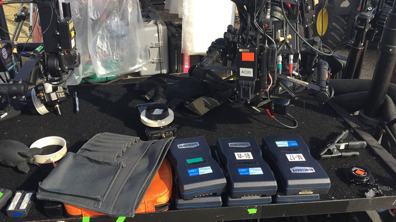 Blueshape batteries on camera cart