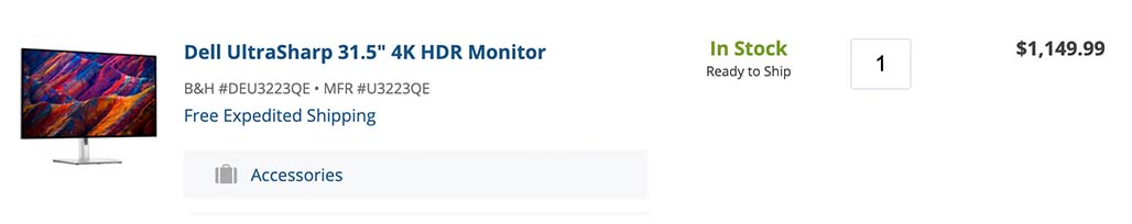 Dell monitor B&H