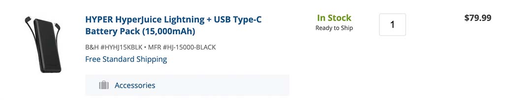 Hyper HyperJuice Lightning B&H