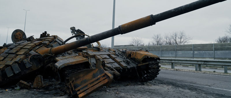 Tank Zhytomyr highway in Wounded Land film