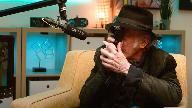 Ed Lachman, ASC with spot meter at Filmmakers Academy studio