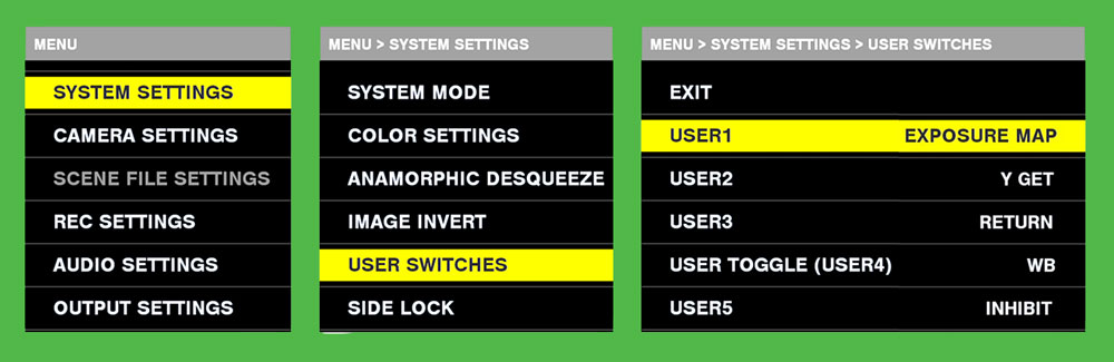 EL Zone Menu Setup User Switches