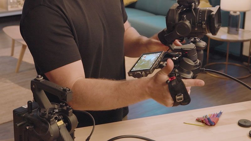 Gimbal operator checks image on High Bright monitor