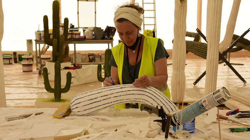 Asteroid City Production Design behind the scenes making cacti