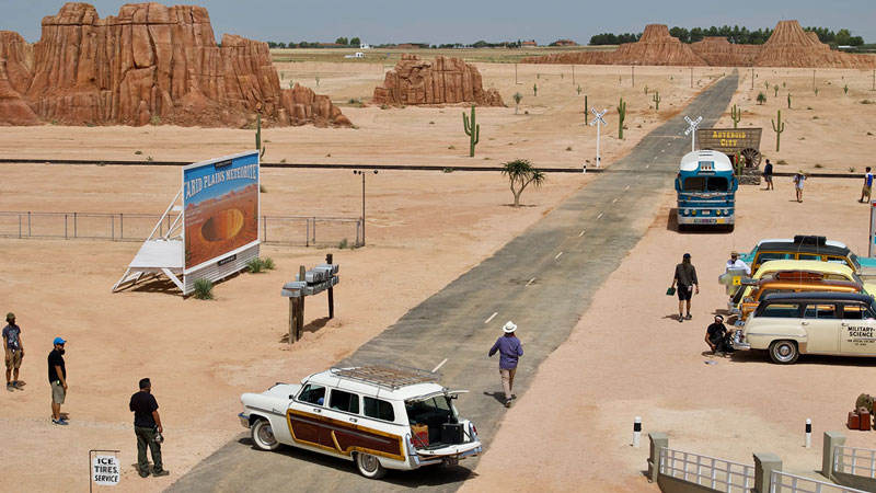 Behind the scenes of Asteroid City town in Spain