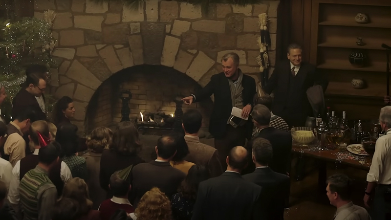 Christopher Nolan on set of Oppenheimer directing scientists
