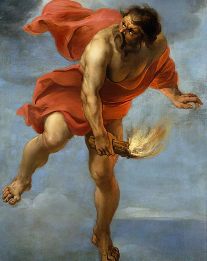 Titan Prometheus steals fire