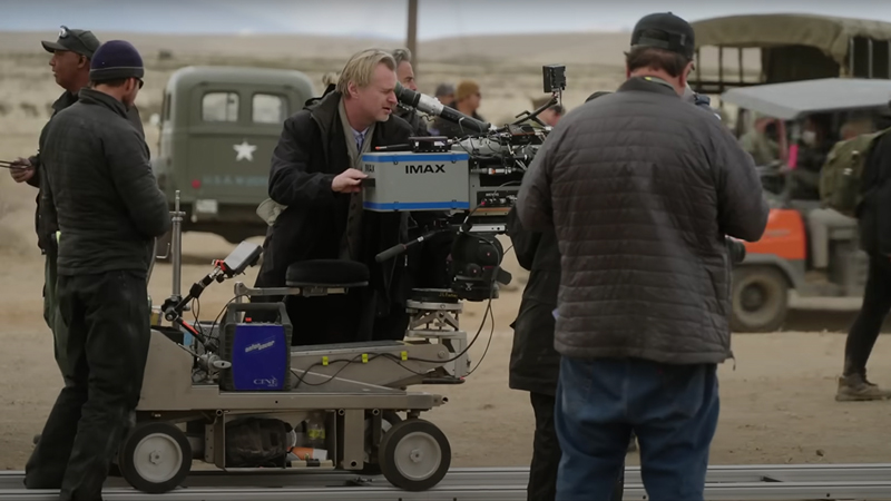 Christopher Nolan on set of Oppenheimer