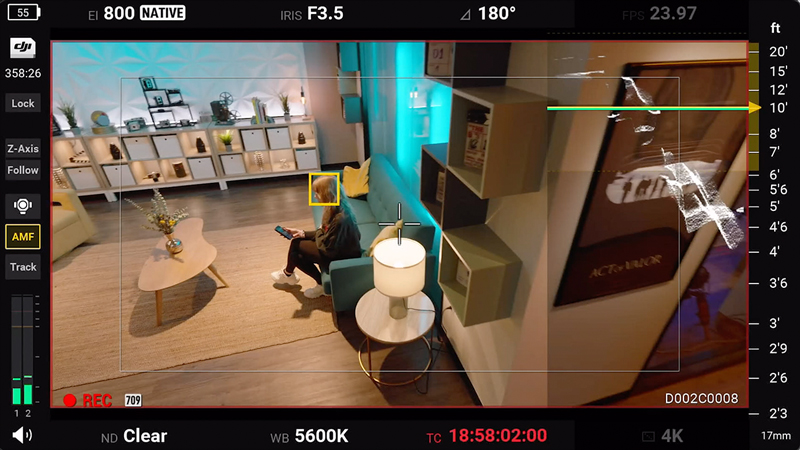 DJI Ronin FLEX with jib arm high angle shot