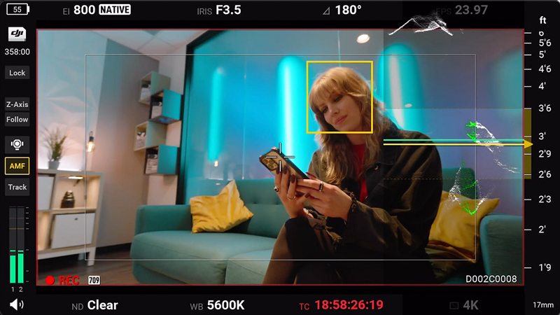 Woman on DJI monitor