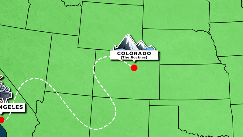 Colorado Rockies on U.S. map