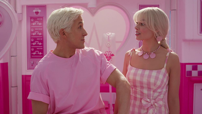 Pink Ken and Barbie in Barbie film