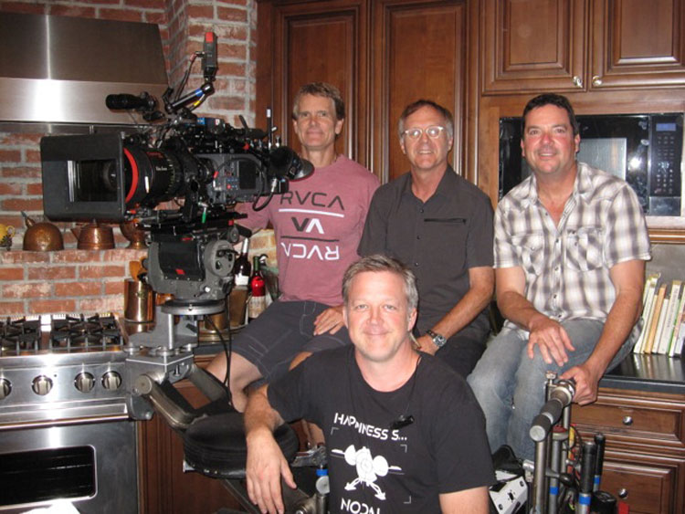 Pictured: (back L-R) "A" Operator George Billinger, DP Rob Sweeney, Robert Keslow, and (front) 1st AC Sean Moe