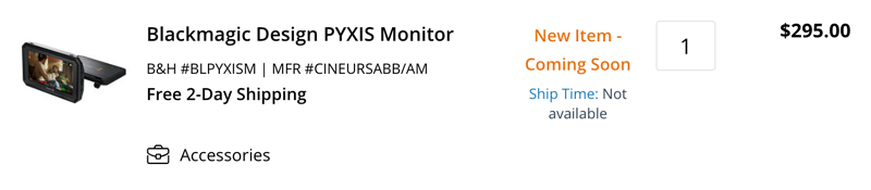 Blackmagic Design PYXIS Monitor