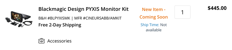 Blackmagic Design PYXIS Monitor Kit