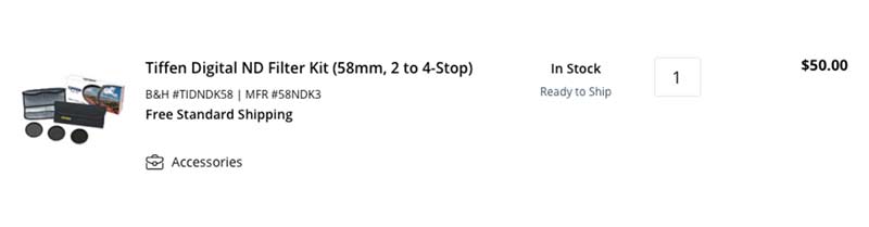 Tiffen Digital ND Filter Kit 58mm