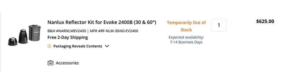 Nanlux Reflector Kit Evoke 2400B