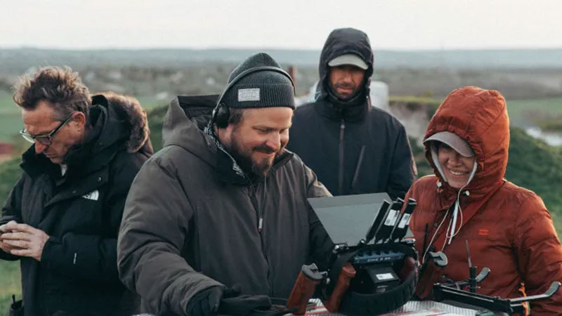 Brady Corbet and filmmakers behind the scene of The Brutalist film