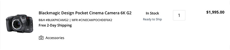 Blackmagic Pocket Cinema Camera 6K G2