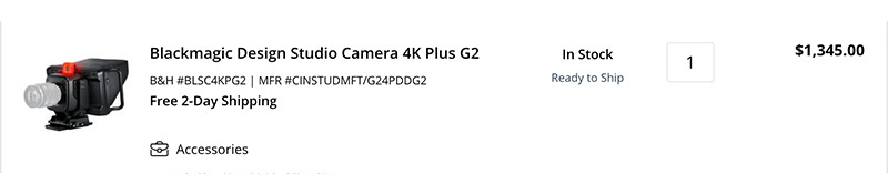 Blackmagic Design Studio Camera 4K Plus G2