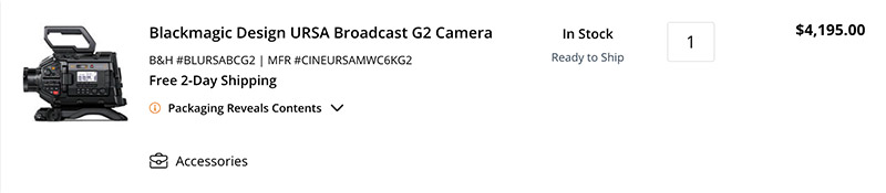Blackmagic Design URSA Broadcast G2 Camera