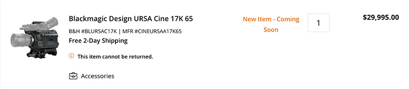Blackmagic Design URSA Cine 17K 65
