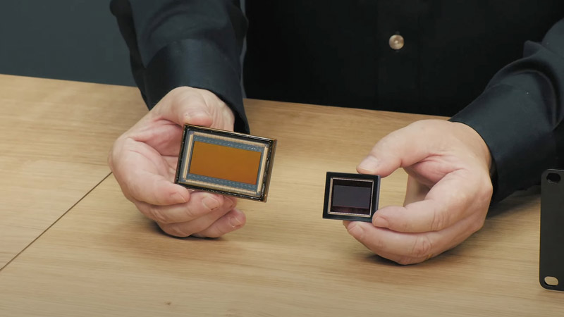 Blackmagic URSA Cine 17K 65mm (left) vs 12K S35 (right) sensors
