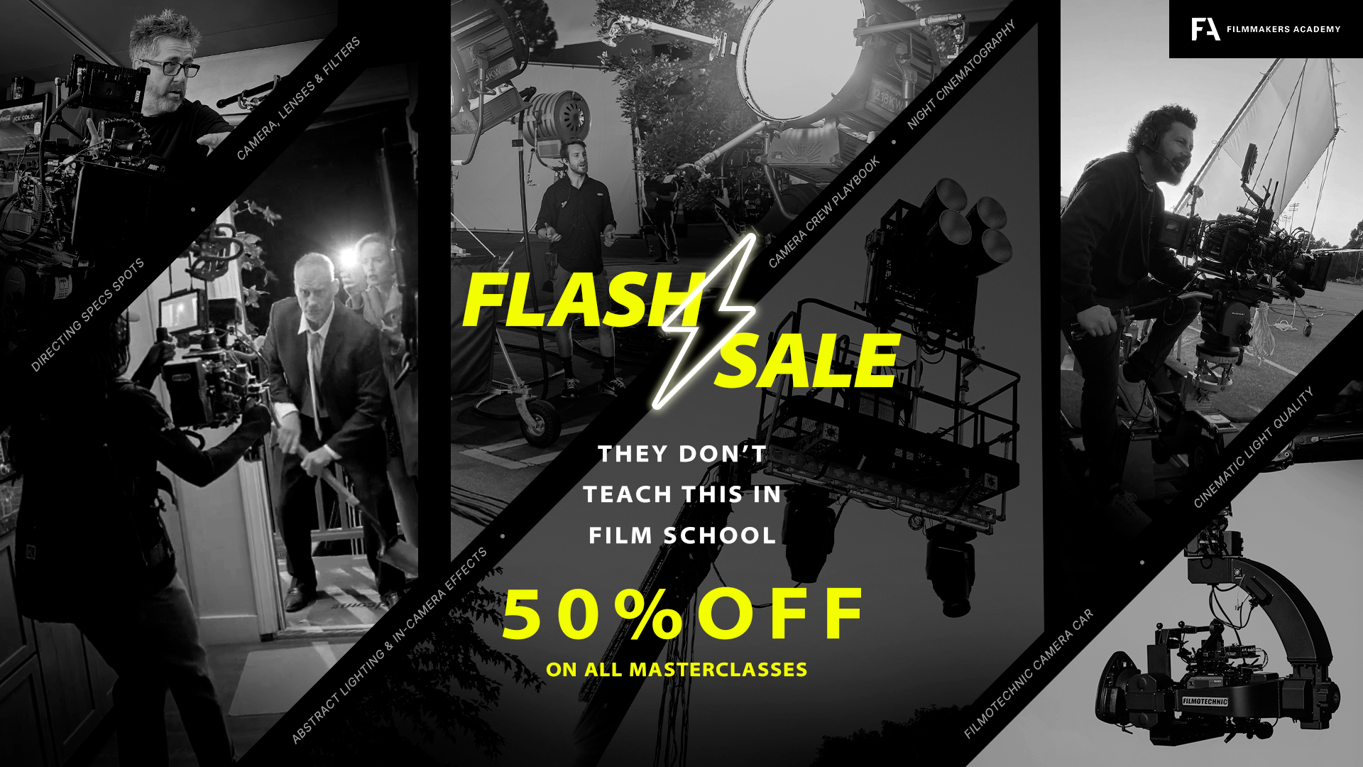 FIlmmakers Academy 50% Off All Masterclasses Summer Flash Sale