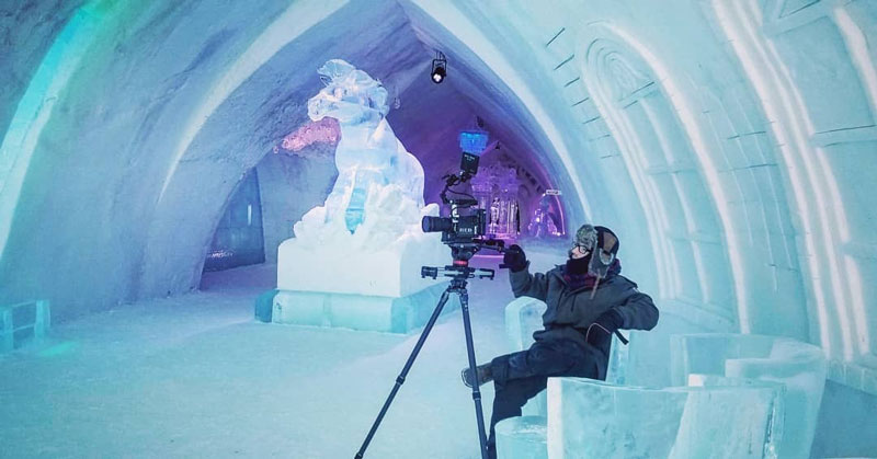 Me filming with a RED Scarlet in an ice cave in Quebec, CA. 2019