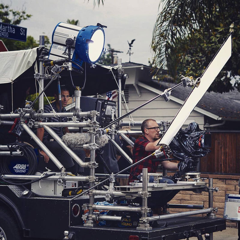 Filmmaking filming off a process trailer