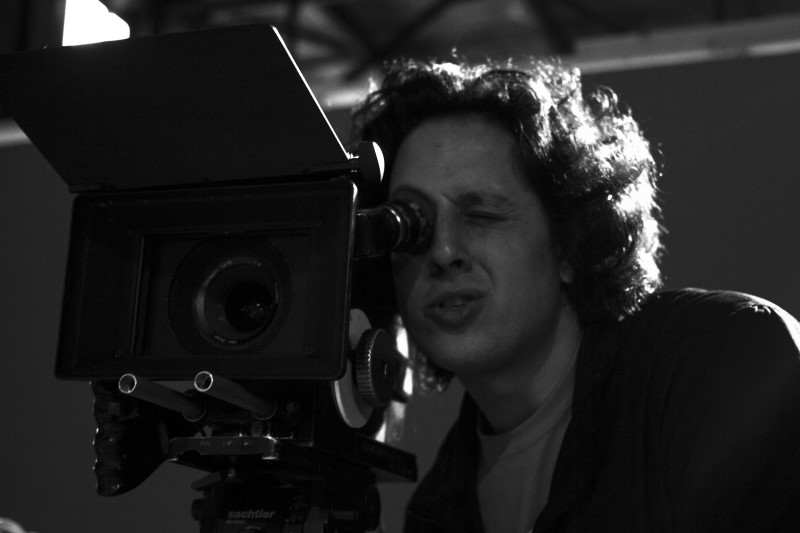 Brendan Sweeney shooting on a film camera