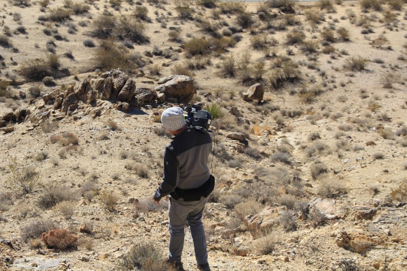 Filmmaker Brendan Sweeney shoots film in the California desert 