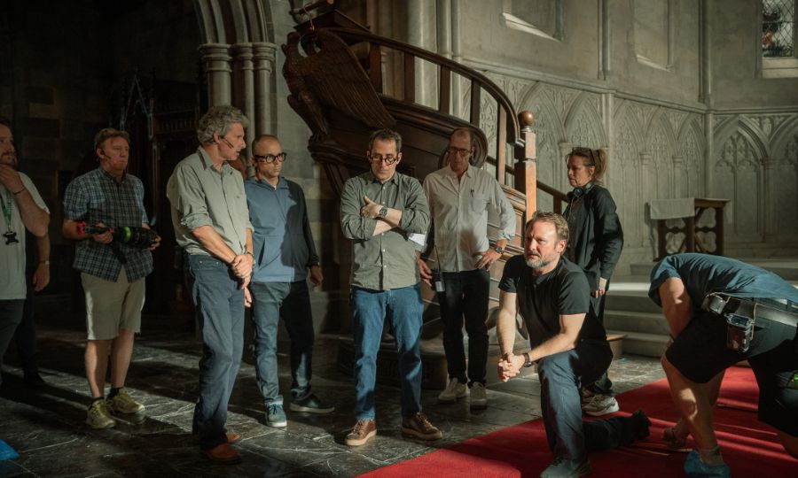 Filmmakers Rian Johnson and Steve Yedlin, ASC Behind the Scenes of "Wake Up Dead Man" | Courtesy of Steve Yedlin, ASC